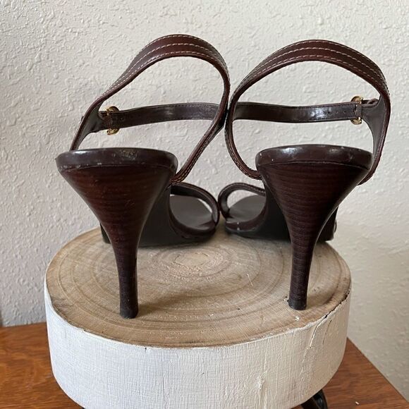 Style & Co. Brown Leather Strappy Heels Size 9M - Picture 6 of 6